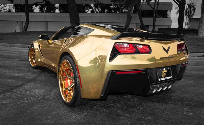 [PICS] Forgiator Widebody Corvette in a Gold Wrapper Brings It's Own Bling to the Part