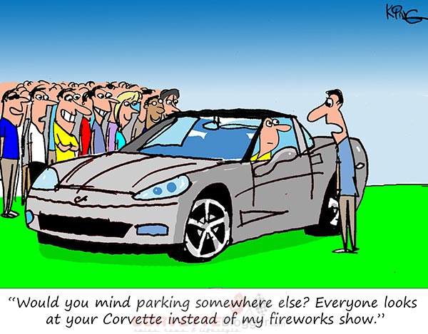 Saturday Morning Corvette Comic: Fireworks in the Parking Lot