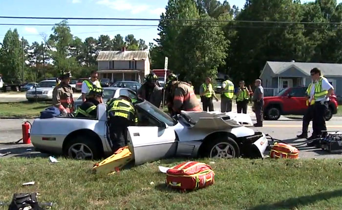 C4 Corvette Involved in Head-On Crash with BMW