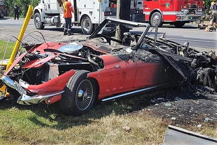 [STOLEN] 1965 Corvette Crashes and Burns After Thief Takes Car on a Joyride