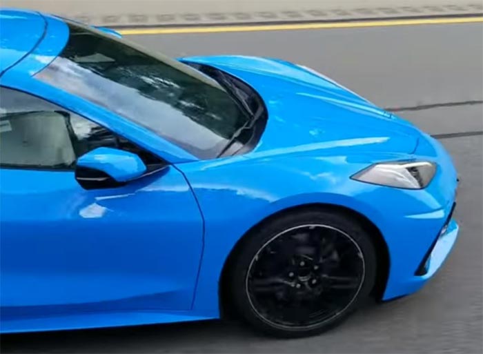 [VIDEO] Rapid Blue Corvette Stingray Spotted Rolling Down the Highway