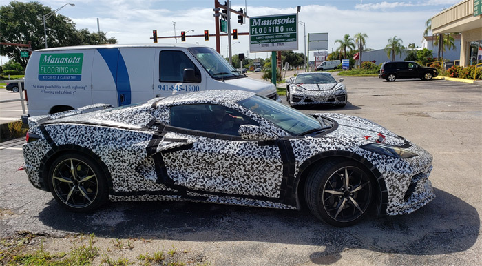 [SPIED] Camouflaged C8 Corvette with a Trailer Hitch in Venice, Florida