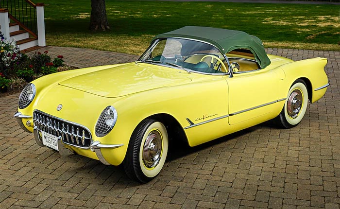 Harvest Gold 1955 Corvette