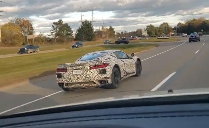 [SPIED] 'Hybrid' C8 Corvette in Camouflage Spotted Near Milford