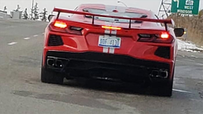 High Winged 2020 Corvette Stingray With Silver Stripes