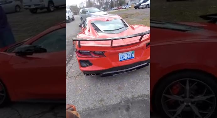 [VIDEO] Walkaround of a 2020 Corvette Stingray with High Wing, Hash Marks and Edge Red Engine Cover