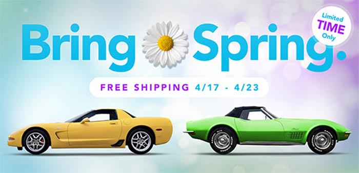 Spring Savings at Corvette Central Include Free Shipping!
