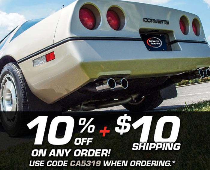 Save 10% and Get $10 Shipping on Any Order This Weekend at Corvette America
