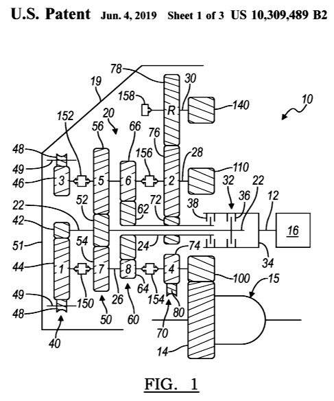 GM Receives Patent for an 8-Speed Dual Clutch Transmission