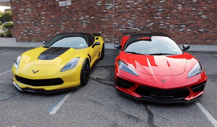 [VIDEO] Sibling Rivalry On Display in Street Battle Between a C8 Corvette and C7 Z06