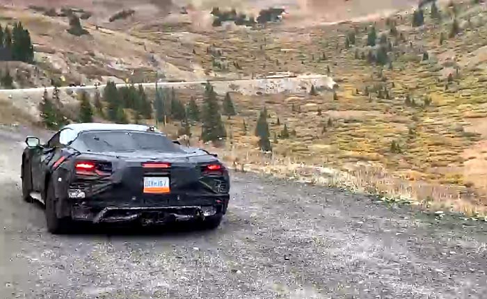 [SPIED] 2022 Corvette Z06 with Center Exhaust Pipes at Idle During Colorado Test