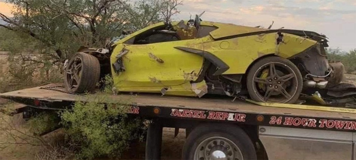 [ACCIDENT] Accelerate Yellow 2020 Corvette Is All Smashed Up