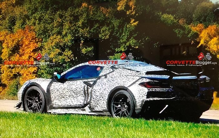 [SPIED] 2022 Corvette Z06 with a Rear Wing and Undisguised Wheels Testing at Grattan Raceway