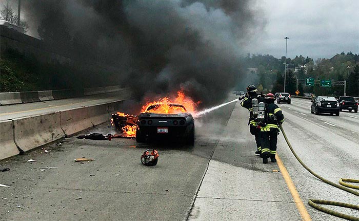 [ACCIDENT] Puget Sound Firefighters Called to Extinguish a C3 Corvette on Fire