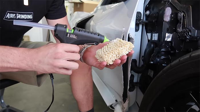 [VIDEO] Fixing Body Damage on a Wrecked 2020 Corvette With Ramen Noodles