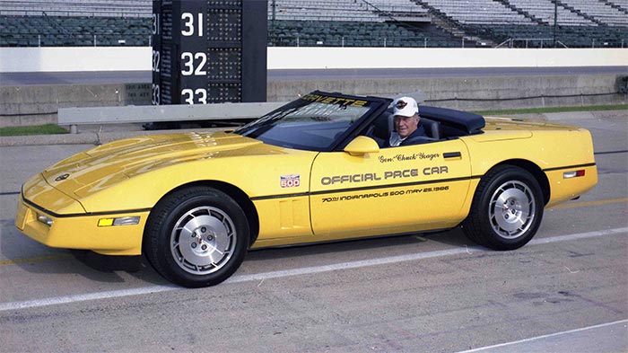 General Yeager in the 1986 Corvette Indy 500 Pace Car
