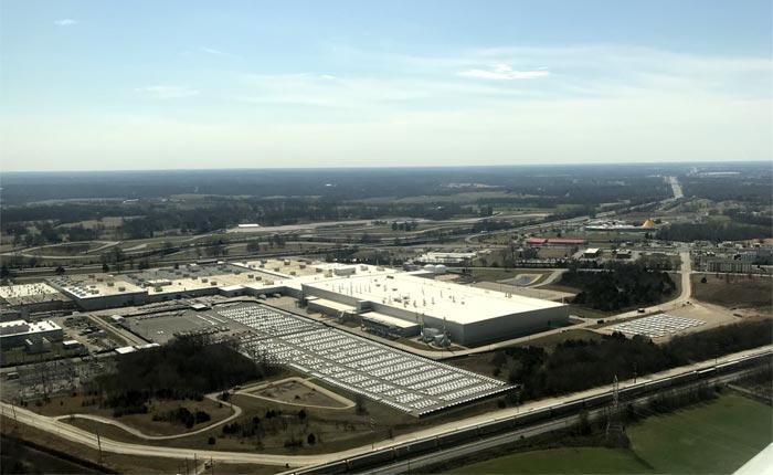 The 2020 Corvette Stingray's Occupy Nearly All the Parking Spaces at the Assembly Plant