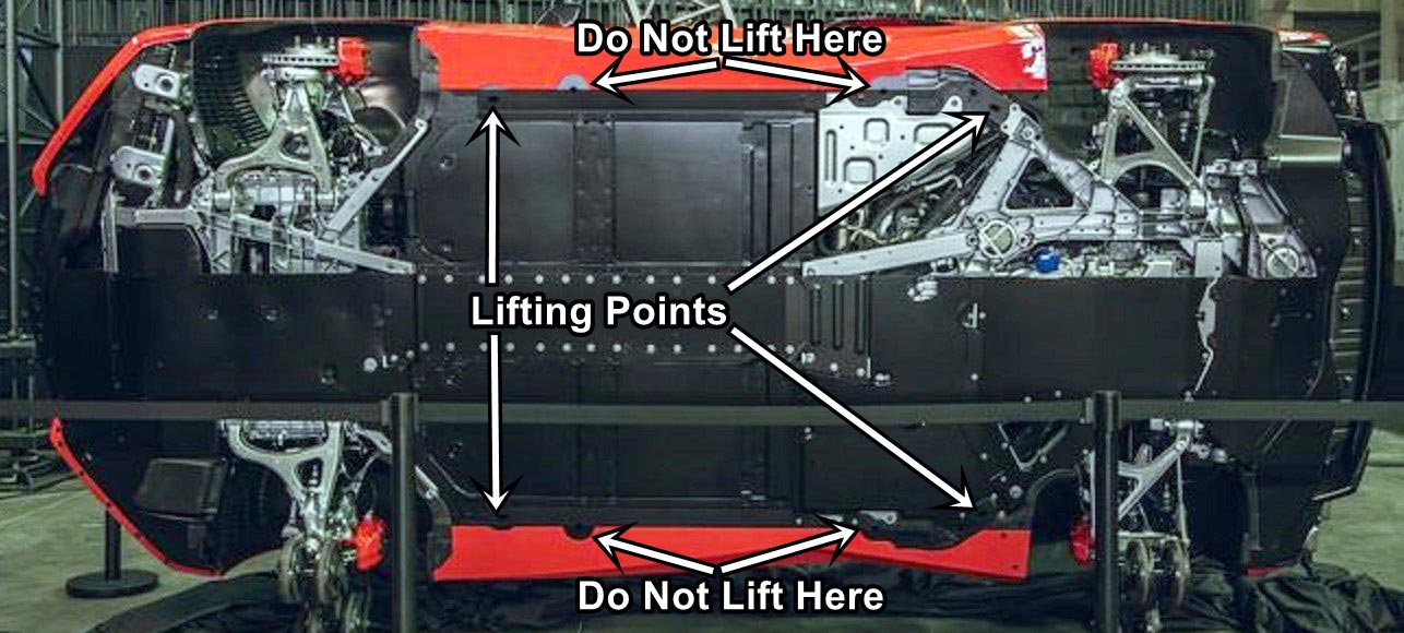 Jacking locations on a 2020 Corvette