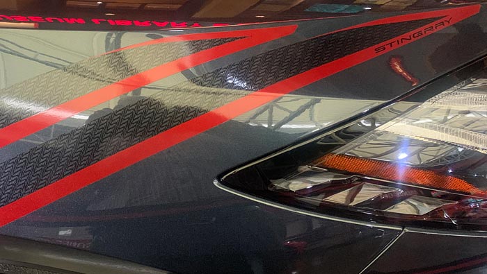[PICS] The Hash Mark Graphics on the 2020 Corvette Are Made Up of Tiny C8 Crossed-Flag Logos