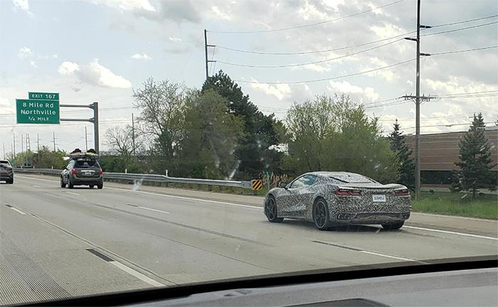 [SPIED] Camouflaged C8 Corvette Prototype Captured Driving Sunday in Detroit