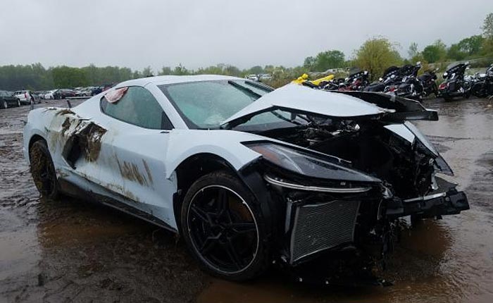 Crashed C8 Corvette Looks Pitiful On Copart