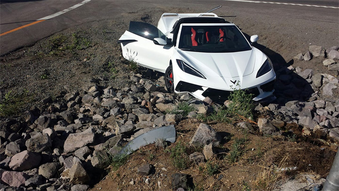[ACCIDENT] 2020 Corvette Ends Up in a Rock Pile After Missing Exit
