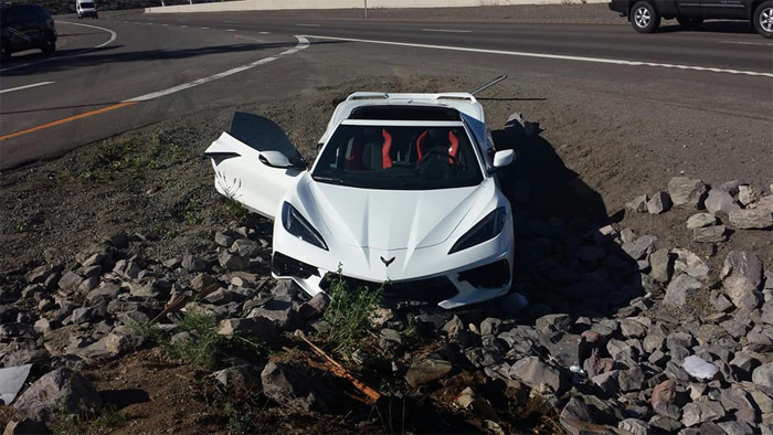 [ACCIDENT] 2020 Corvette Ends Up in a Rock Pile After Missing Exit