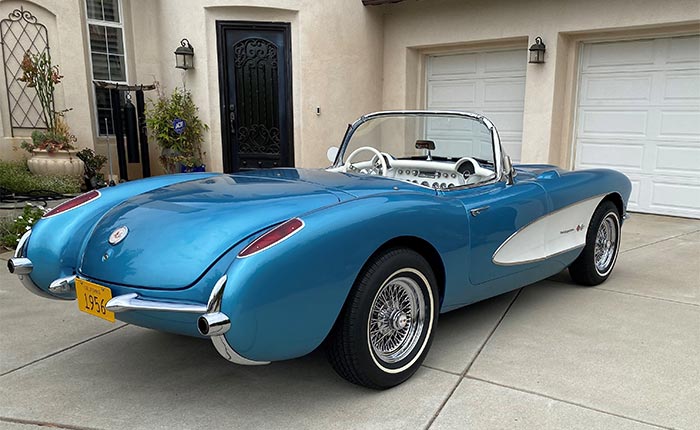 Corvettes for Sale: Nassau Blue 1956 Corvette Restomod