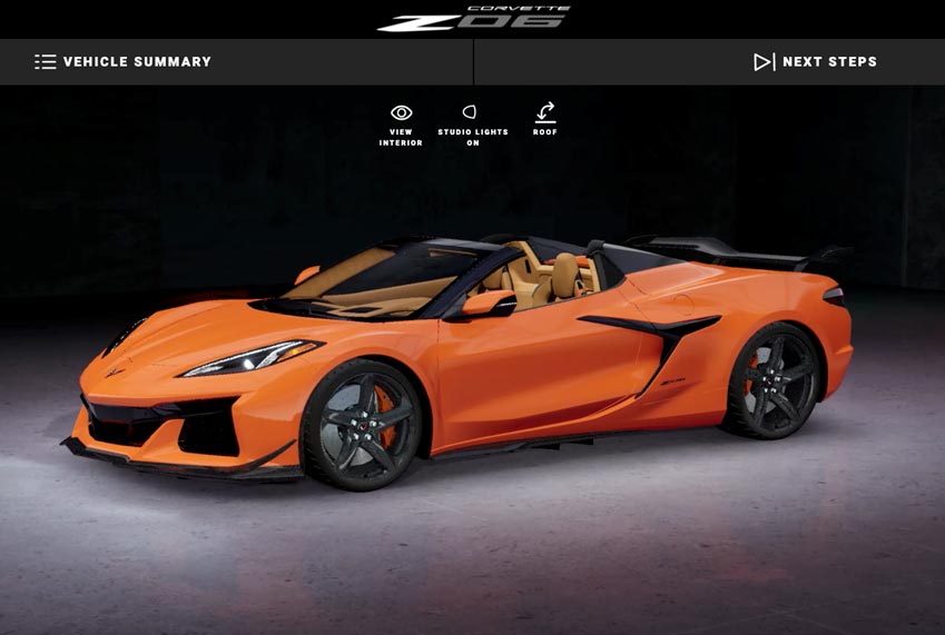 Alex Sommers - Z06/Z07 Convertible in Amplify Orange/Natural Dipped Interior