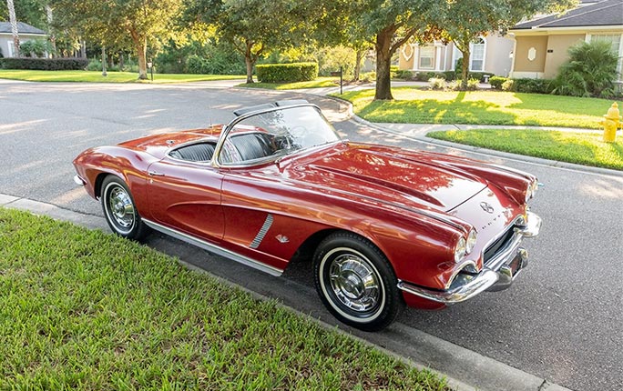 Corvettes for Sale: Honduras Maroon 1962 Corvette Roadster on BaT