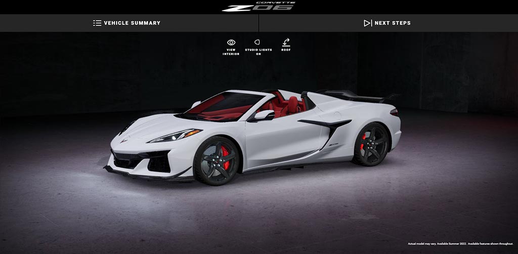 Mitch Talley - Z06/Z07 Convertible in Arctic White/Adrenaline Red Dipped Interior