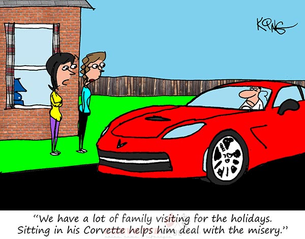 Saturday Morning Corvette Comic: Dealing With the Stress of Holiday Visitors