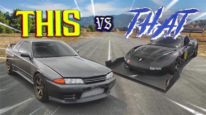 [VIDEO] 900-HP 'Time Attack' C6 Corvette Z06 vs 600-HP Nissan R32 Skyline GT-R