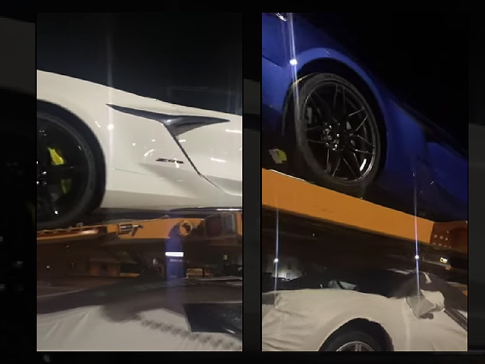 [SPIED] Two 2023 Corvette Z06 Preproduction CTFs on an Auto Transporter