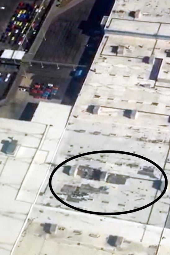 Damaged Roof at the Corvette Assembly Plant
