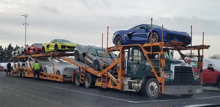 [SPIED] Truckload of 2023 Corvette Z06s On the Way to the GM Proving Ground