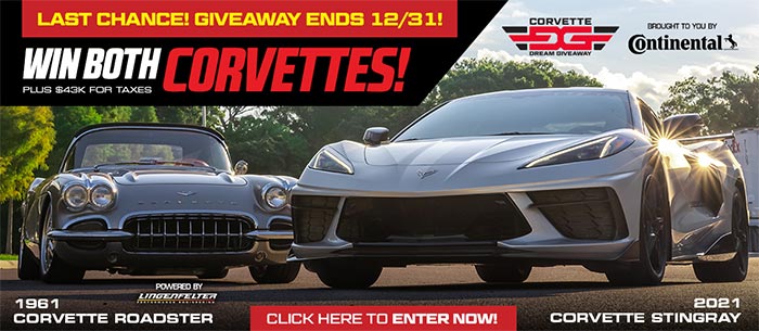 Last Chance to Win the Vettes as the Corvette Dream Giveaway Ends on December 31st