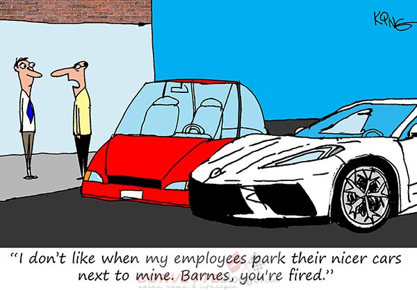 Saturday Morning Corvette Comic: Don't Park Your Corvette Next to the Bosses 'Luxury' Car