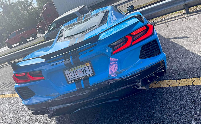 [ACCIDENT] Rapid Blue C8 Corvette Damaged in Florida Highway Crash