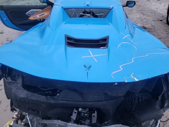 [PICS] Copart Has a C8 Corvette Convertible in Rapid Blue with Just 1,348 Miles