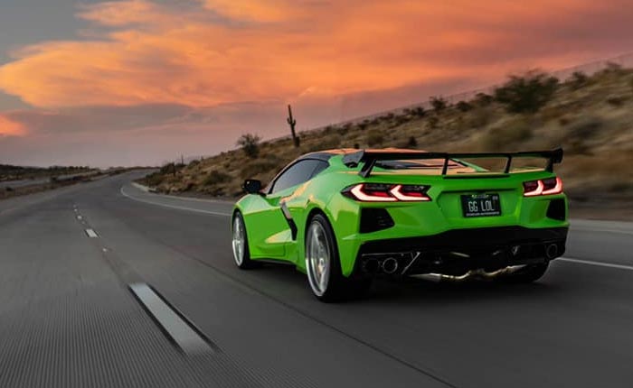 Corvettes for Sale: Customized Bright Green C8 Corvette with Forgiato Wheels