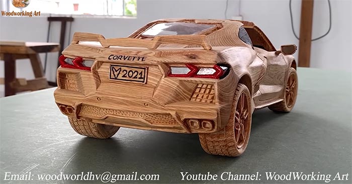 [VIDEO] This C8 Corvette Model is Carved Entirely from a Block of Wood
