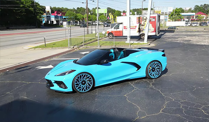 [VIDEO] Rapid Blue C8 Corvette Roaming the Streets of Atlanta on 22-Inch Forgiato Wheels