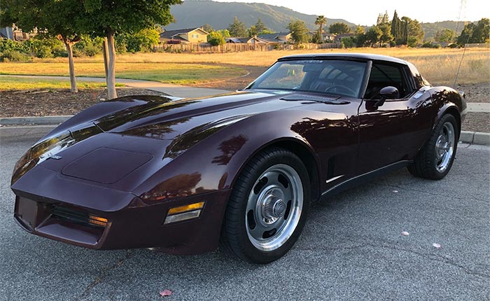 Corvettes on eBay: This Dark Claret Red 1980 Corvette is a True California Car