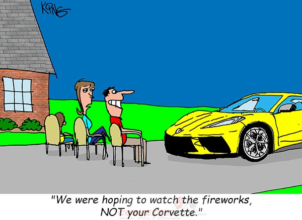 Saturday Morning Corvette Comic: At the Fireworks Show