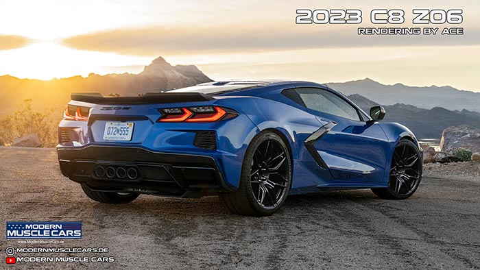 [PIC] A Rendering from the Rear of the Base 2023 Corvette Z06