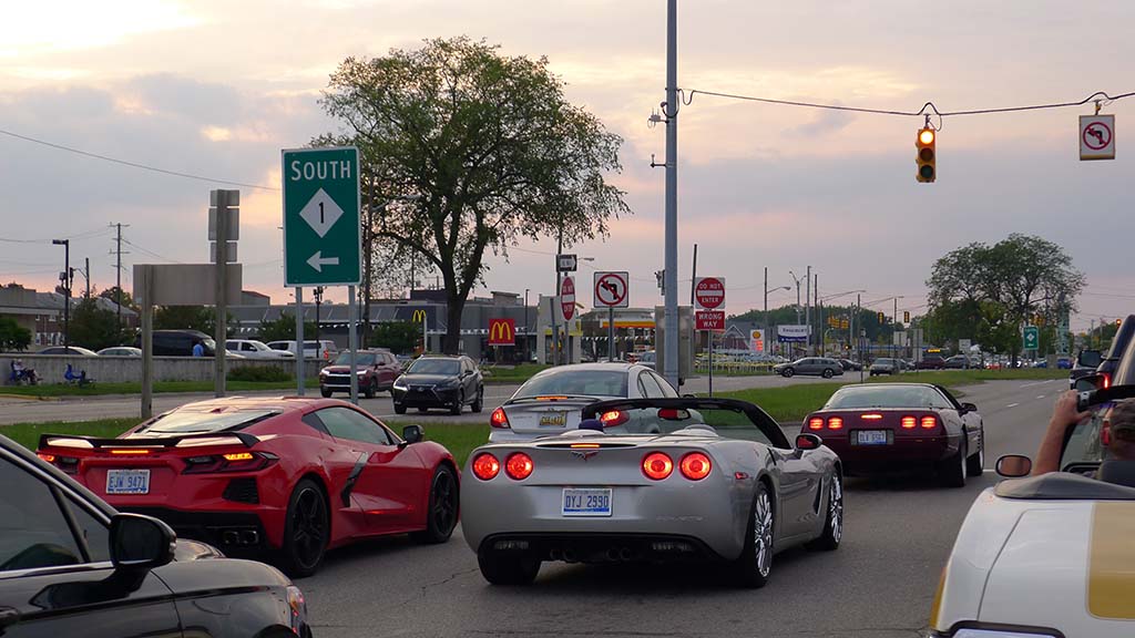 2021 Corvettes on Woodward