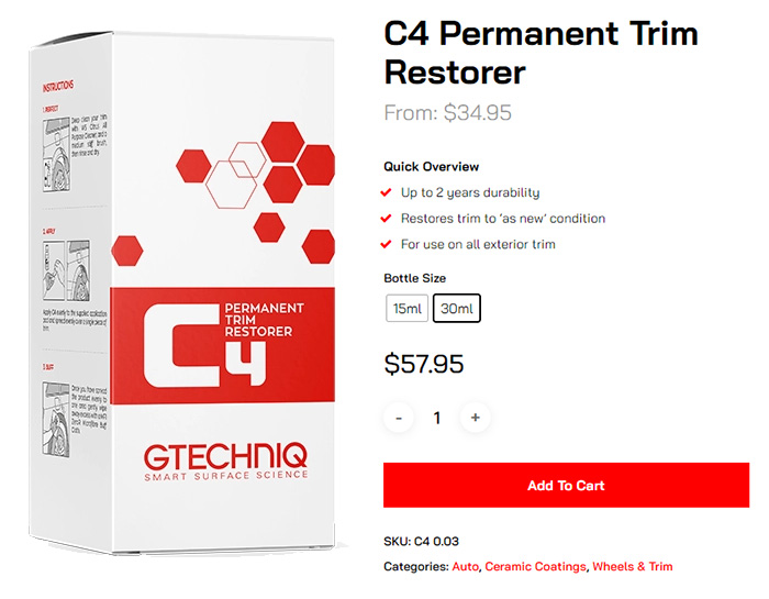GTECHNIQ C4 Permanent Trim Restorer