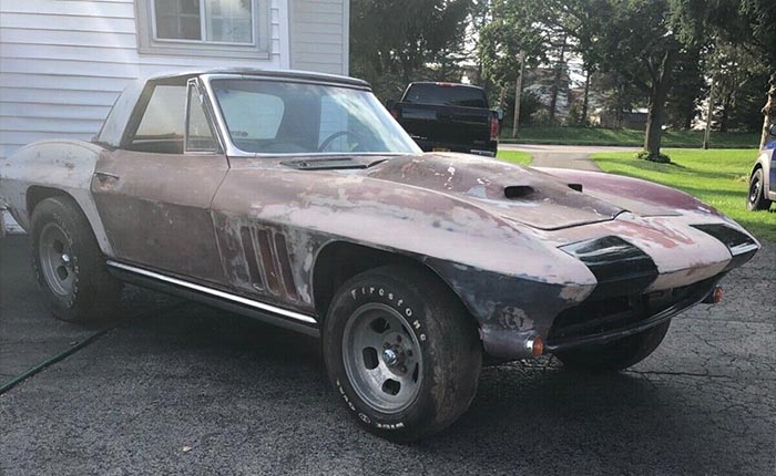 Corvettes for Sale: 1965 Convertible Roller Offered without Engine or Transmission
