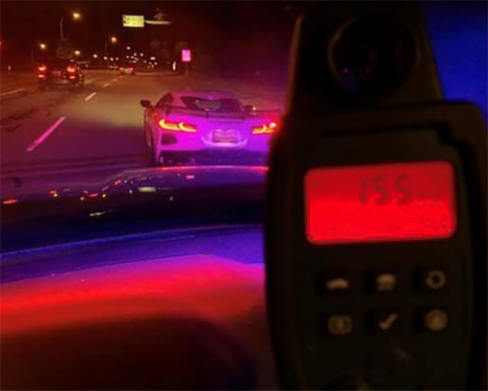 Canadian Police Impound C8 Corvette After Driver Clocked Speeding 155 km/h in 80 Zone